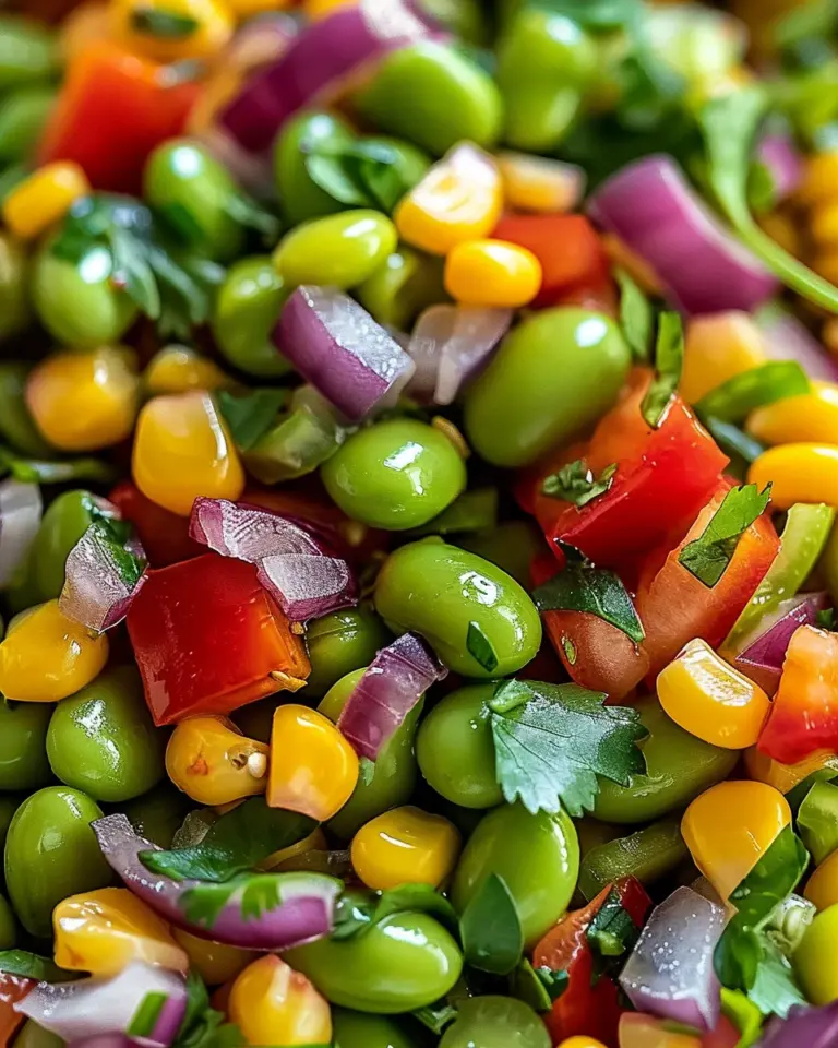 Edamame Salad with Cilantro Lime Dressing