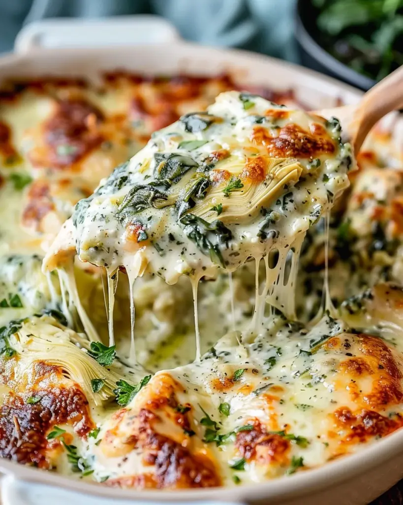 The Perfect Spinach and Artichoke Chicken Bake