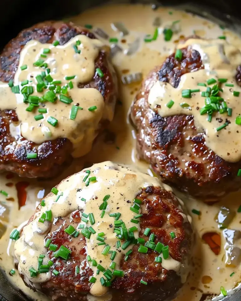 Hamburger Steaks with Creamy Whiskey Sauce