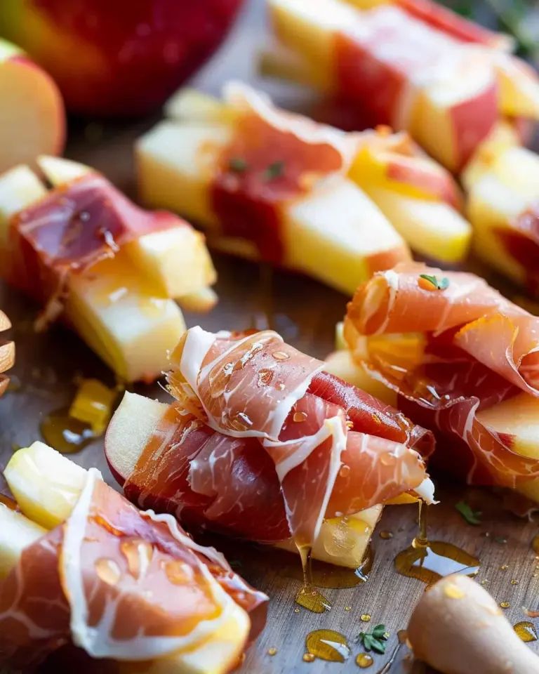 Prosciutto-Wrapped Cheese and Apple Bites