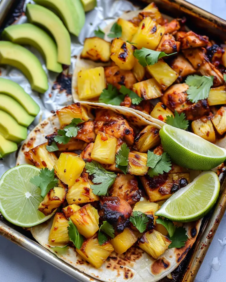 One Pan Chicken & Pineapple Tacos