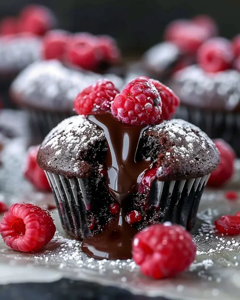 Raspberry Chocolate Lava Cupcakes