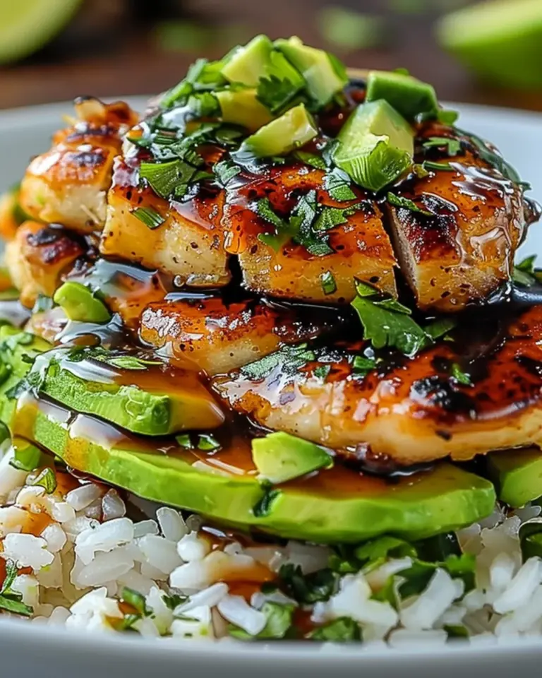 Tangy Honey Lime Chicken & Avocado Rice Stack That Delights
