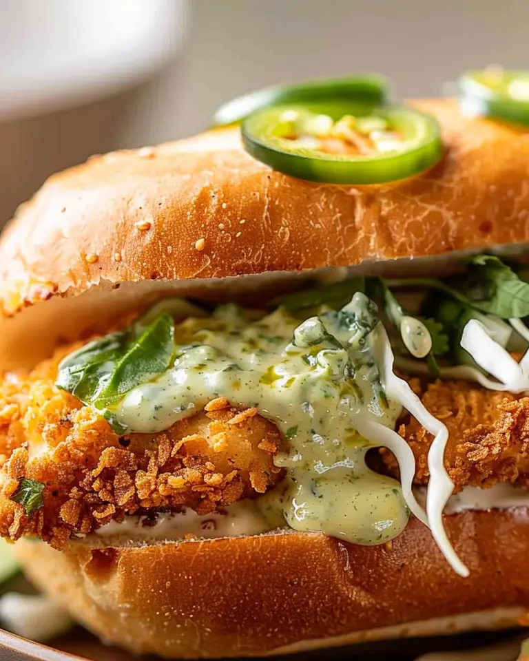 Crispy Cilantro Lime Chicken Sandwich (Air-Fried or Oven Baked)