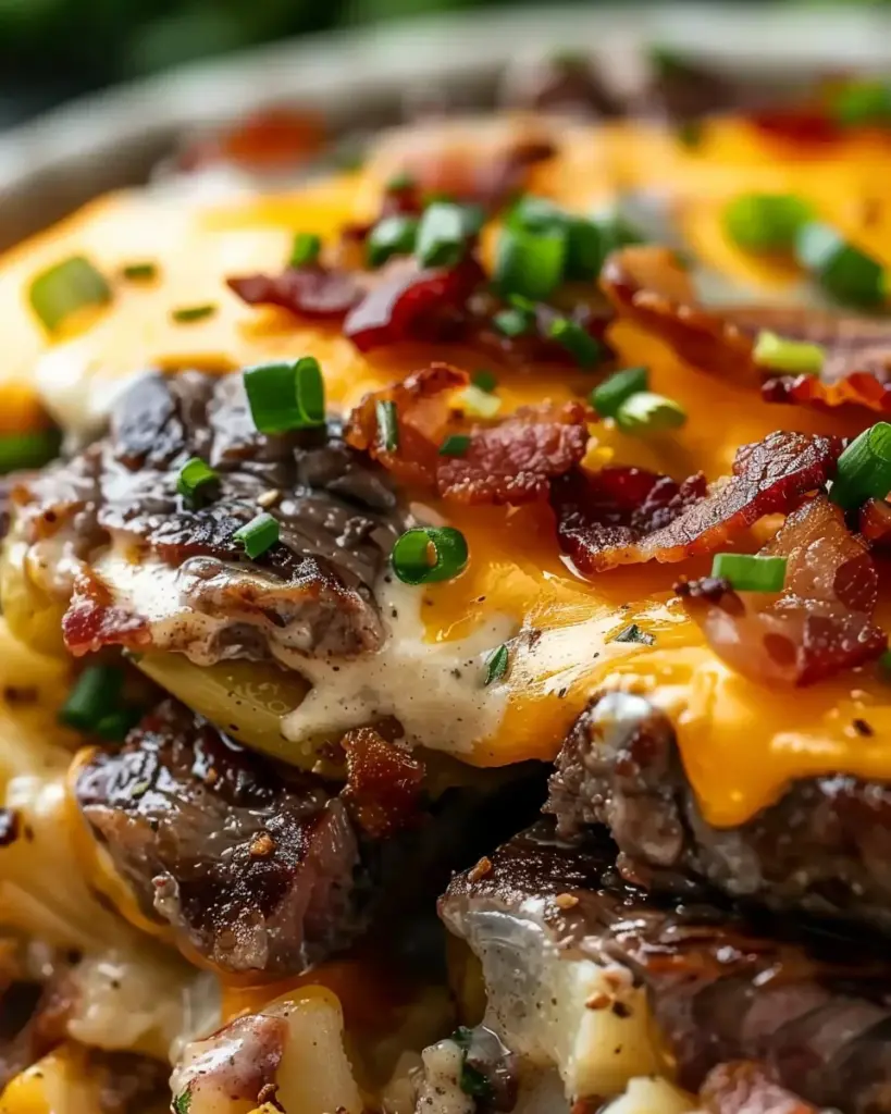 Loaded Steak and Potato Bake