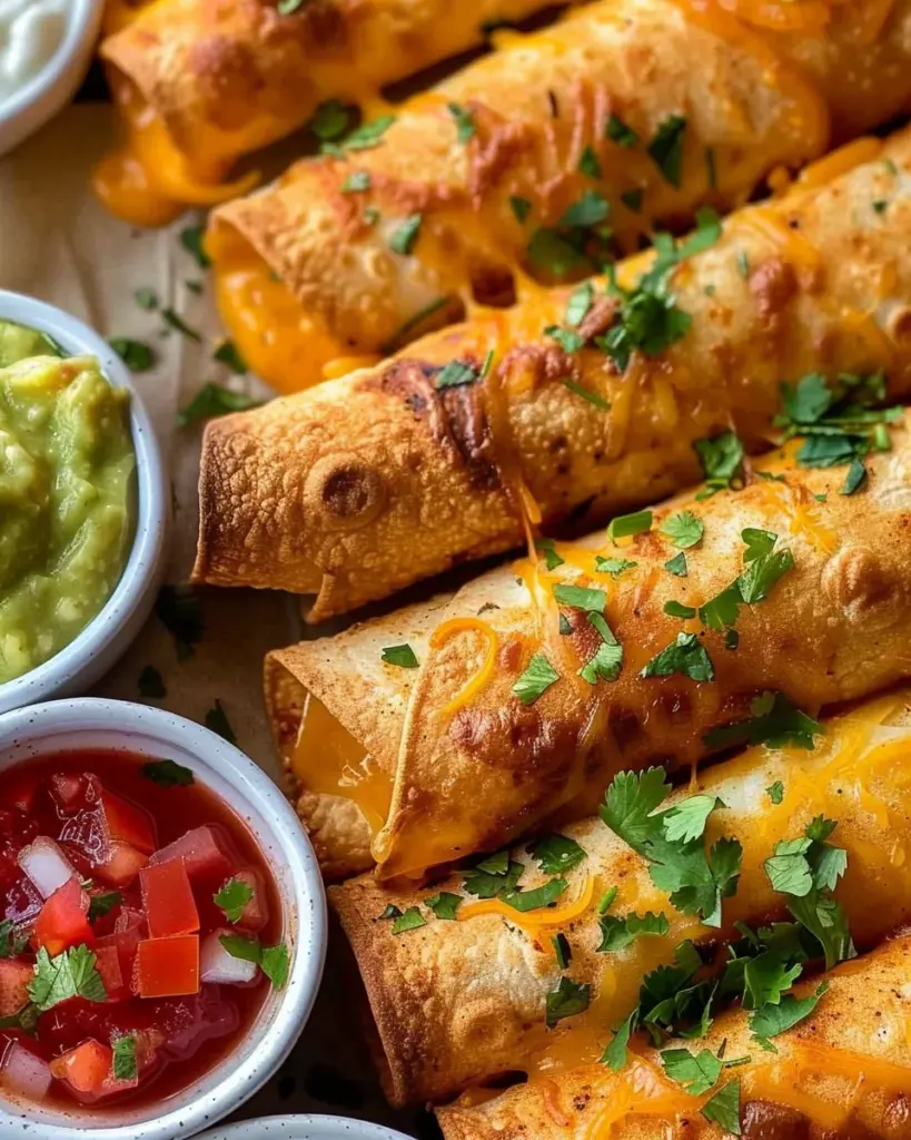 Crunchy Oven-Baked Chicken Taquitos