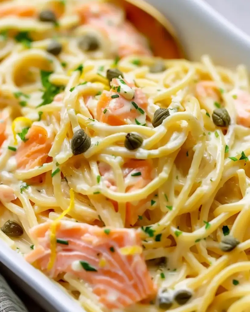 Healthier Smoked Salmon Linguine