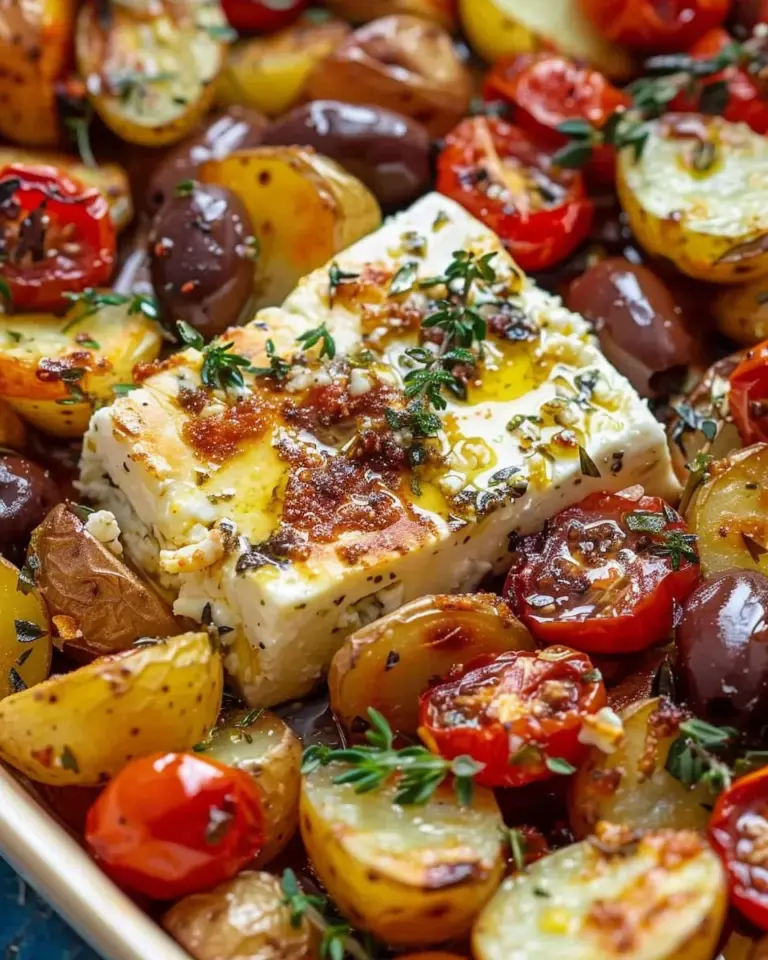 Baked Feta Potatoes (Easy Mediterranean One-Pan Recipe)