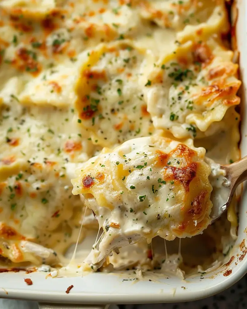 Alfredo Ravioli Casserole