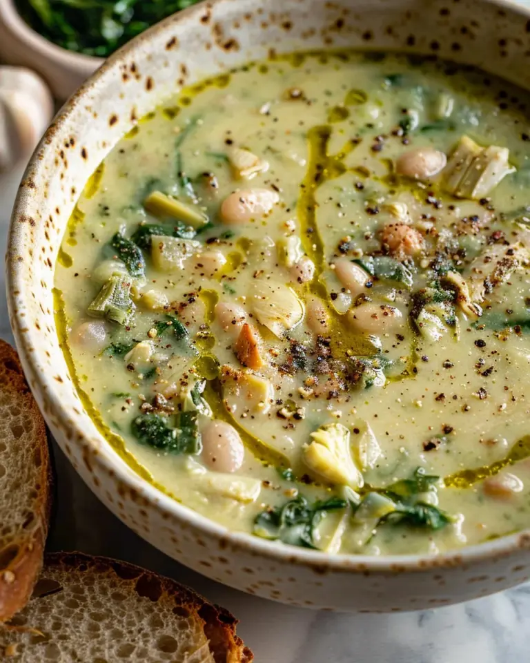 Spinach Artichoke White Bean Soup