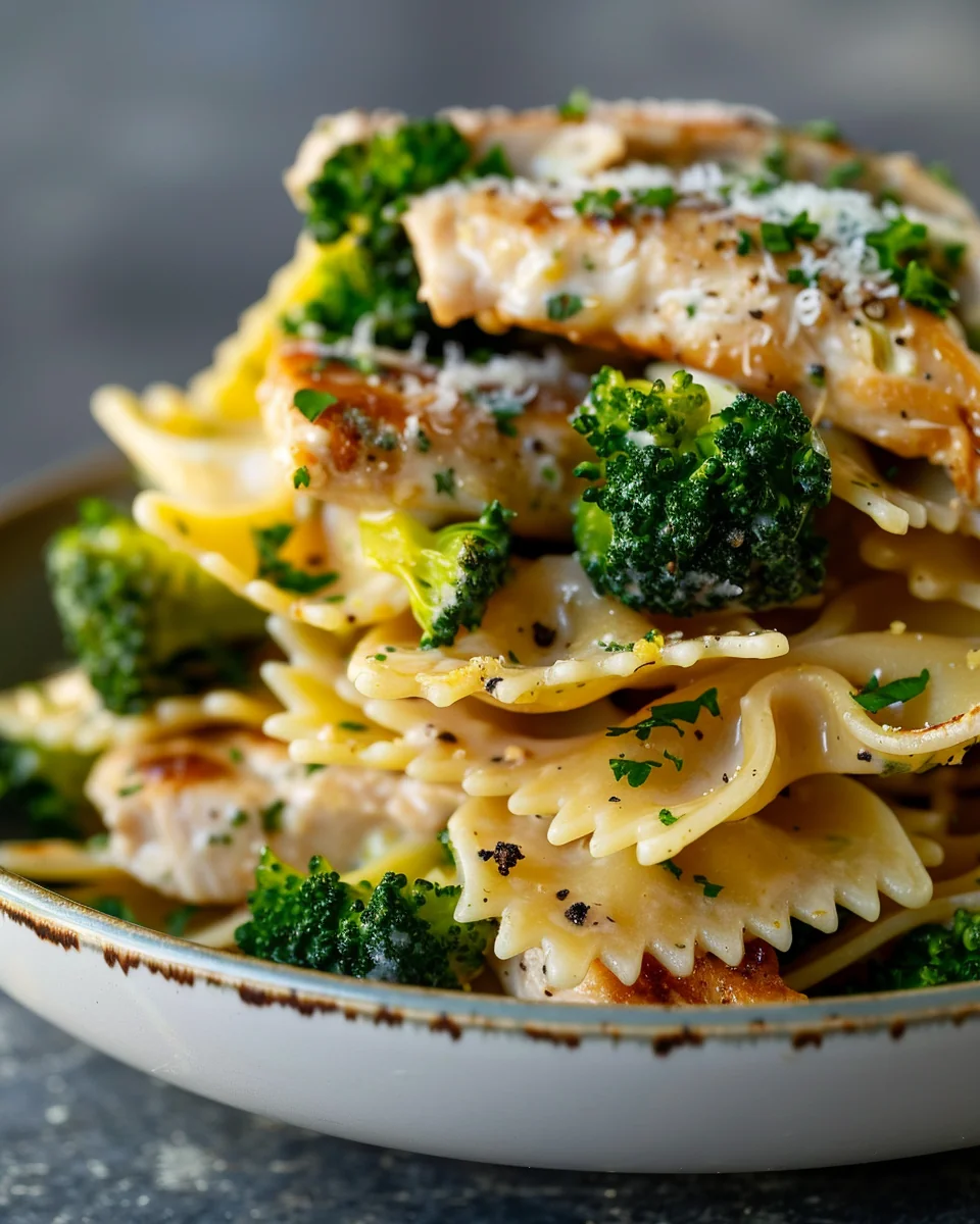 Cowboy Butter Lemon Bowtie Chicken with Broccoli