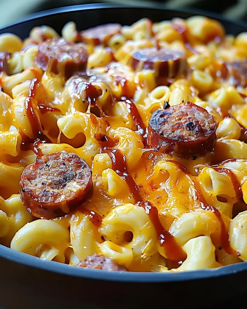 Spicy BBQ Cheddar Mac with Smoked Sausage