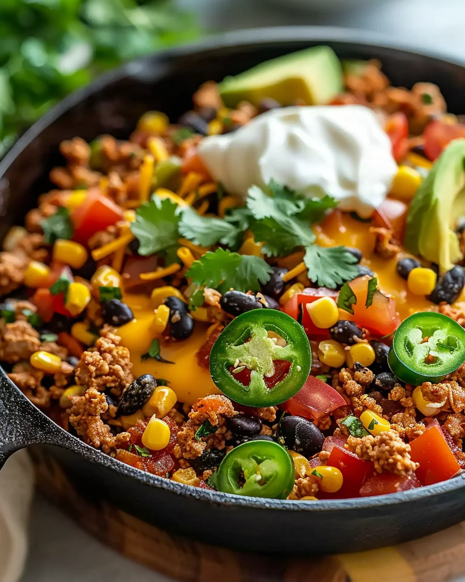 Easy Ground Turkey Taco Skillet (One-Pan Meal)