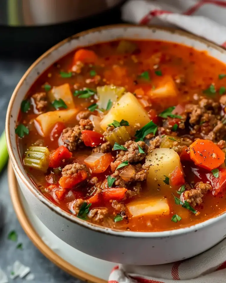 Mouthwatering Instant Pot Ground Beef Soup