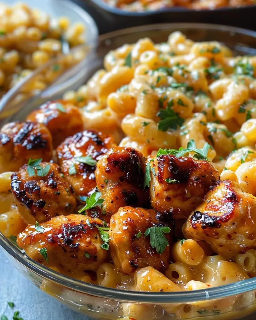 High-Protein Honey Garlic Butter Chicken with Mac & Cheese
