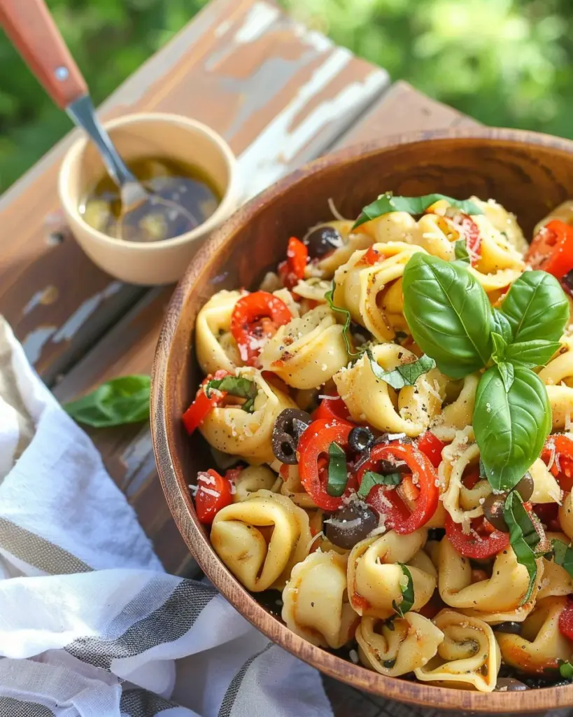 Roasted Red Pepper and Parmesan Tortellini Salad