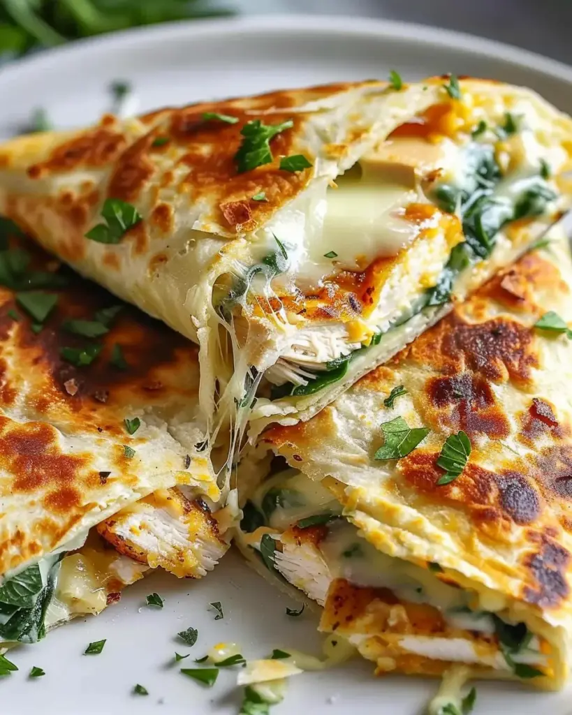 Savory Baked Cheese and Garlic Chicken Wraps with Fresh Herbs