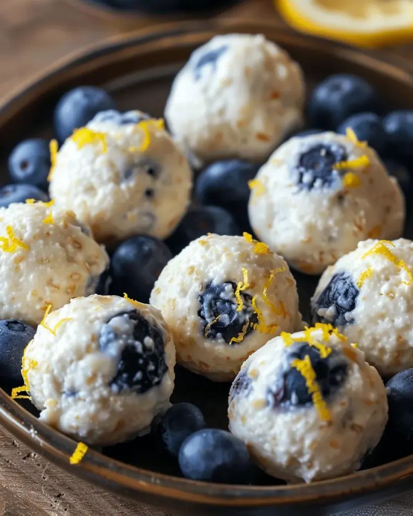 Lemon Blueberry Cottage Cheese Protein Bites