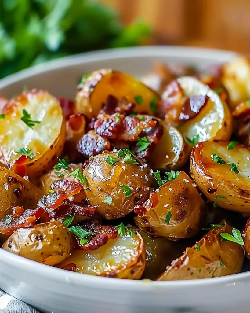 Crispy Bacon Honey Roasted Potatoes
