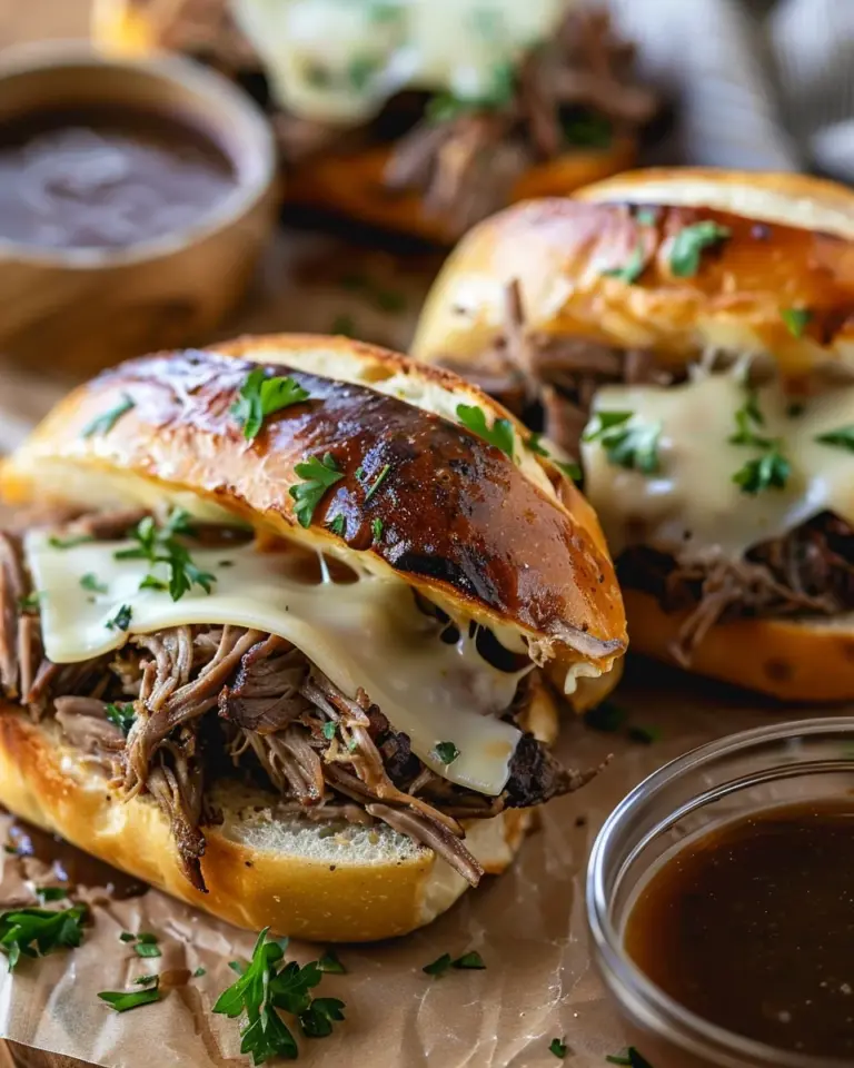 Crockpot French Dip Sandwiches