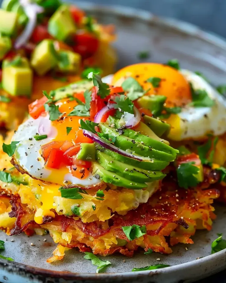 Loaded Hash Browns with Scrambled Eggs