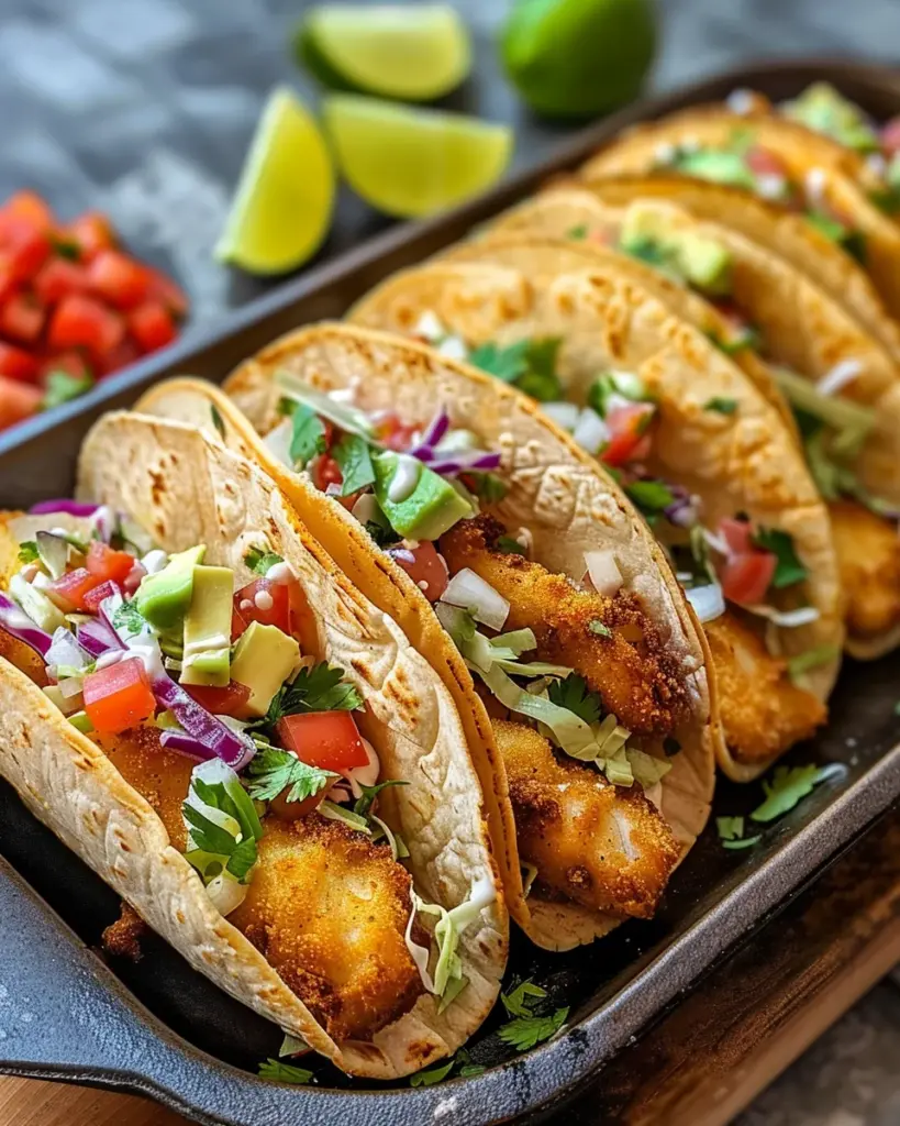 Crispy Fish Tacos with Cilantro Lime Slaw