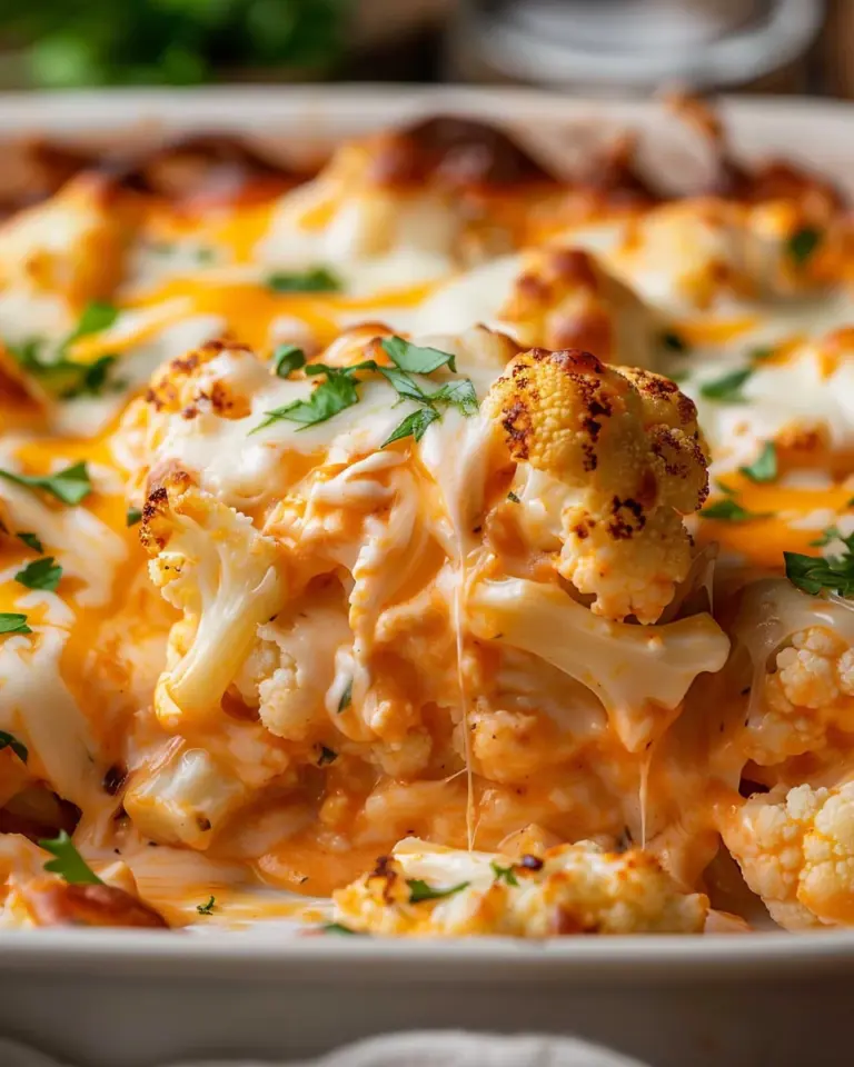 Creamy Buffalo Chicken Cauliflower Casserole Recipe