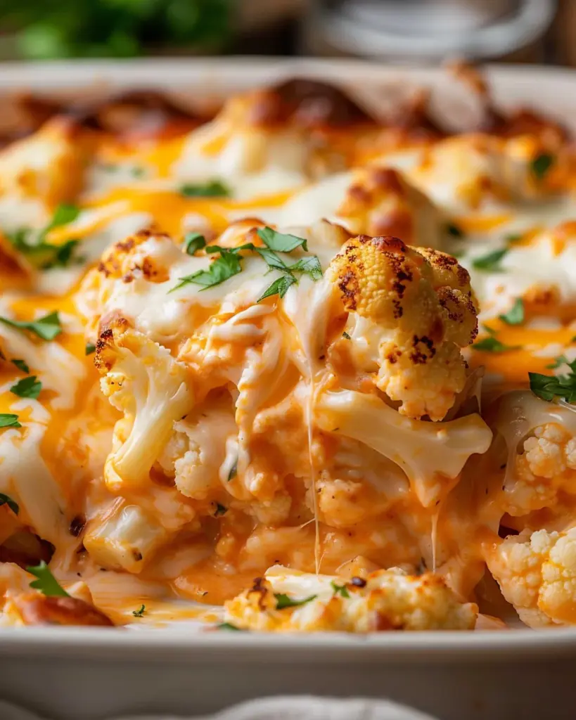 Creamy Buffalo Chicken Cauliflower Casserole Recipe
