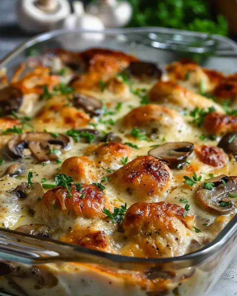 Keto Garlic Mushroom Chicken Casserole