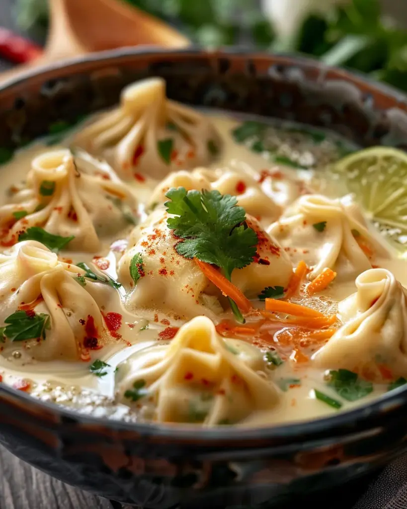 Thai Potstickers with Coconut Broth