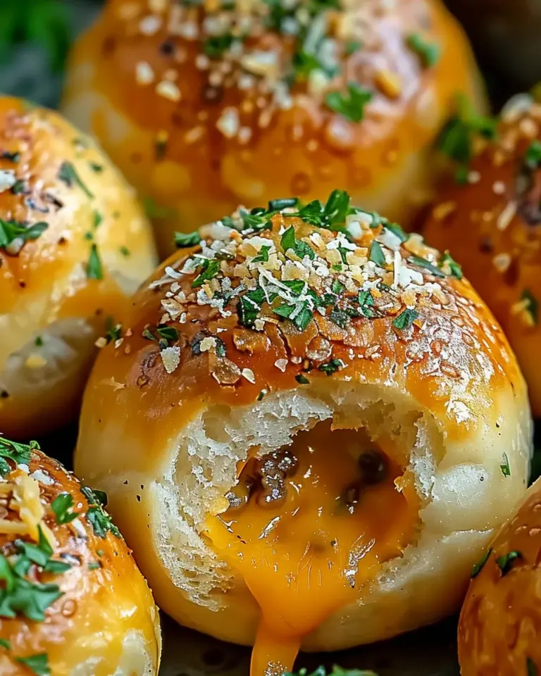 Irresistibly Cheesy Garlic Parmesan Cheeseburger Bombs