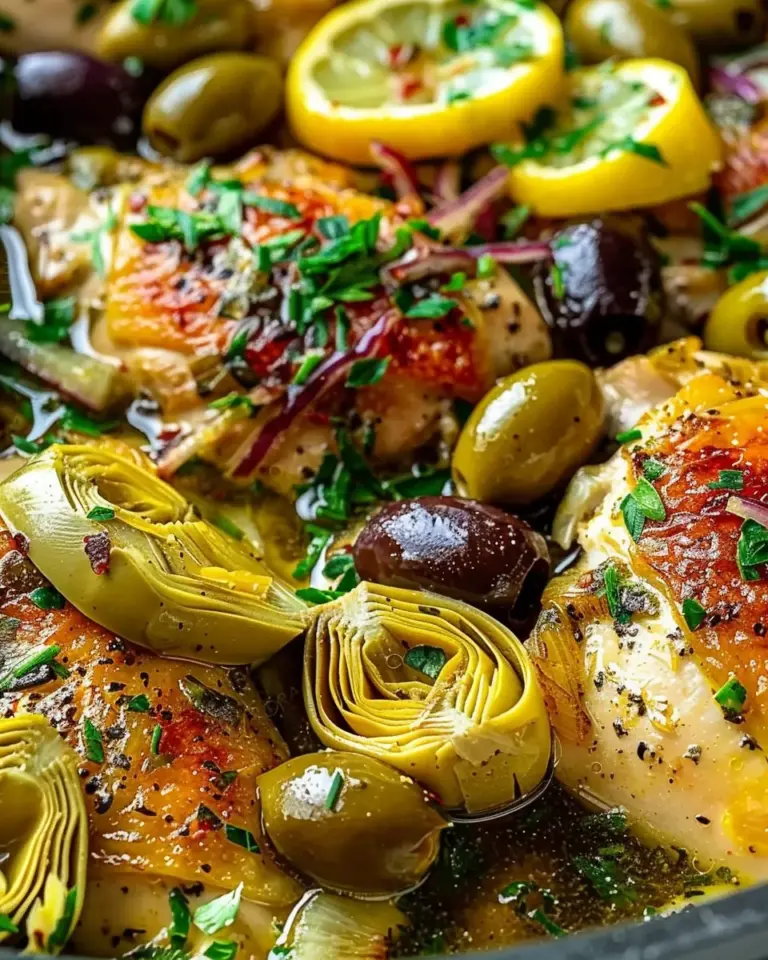 Mediterranean Lemon Chicken with Artichokes & Olives
