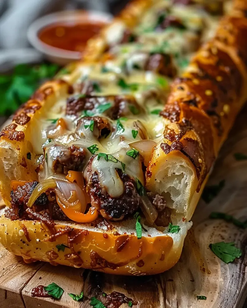 Cheesesteak-Stuffed Garlic Bread Loaf: Comfort Food Bliss