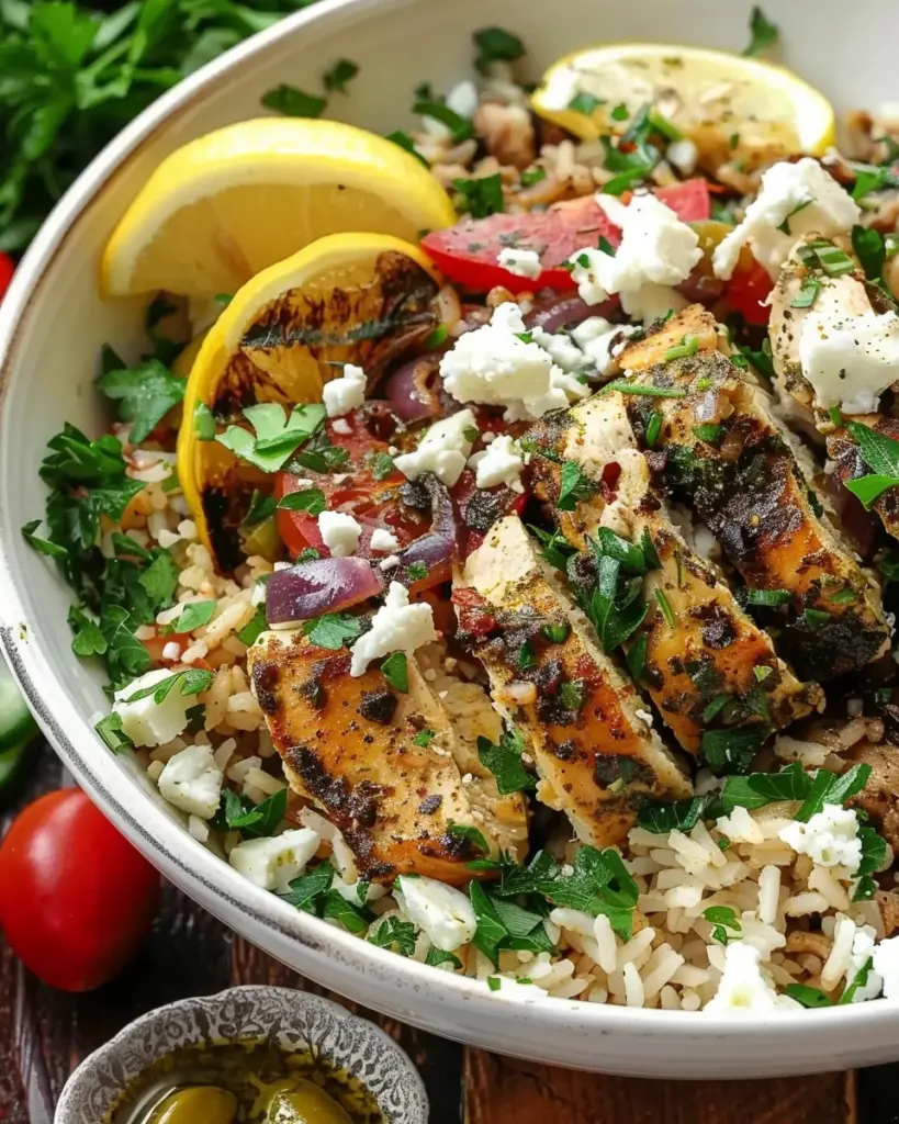 Mediterranean Chicken and Rice Bowl