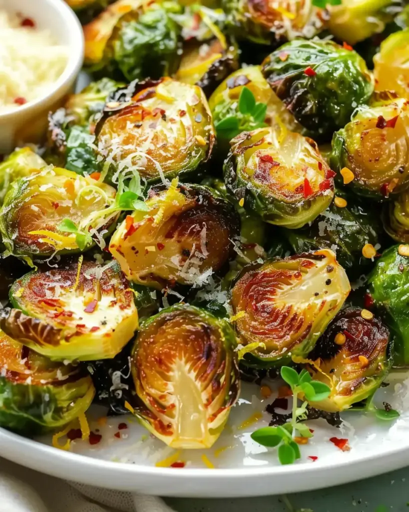 Crispy Garlic Parmesan Brussels Sprouts