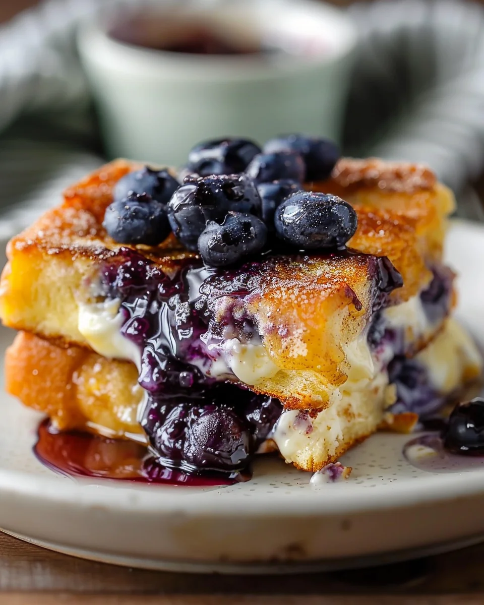 Blueberry Cream Cheese French Toast Casserole