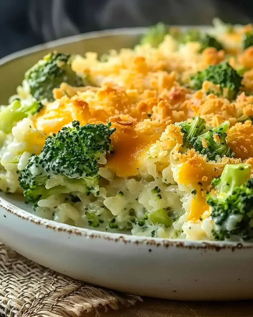Creamy Cheesy Broccoli Rice Casserole