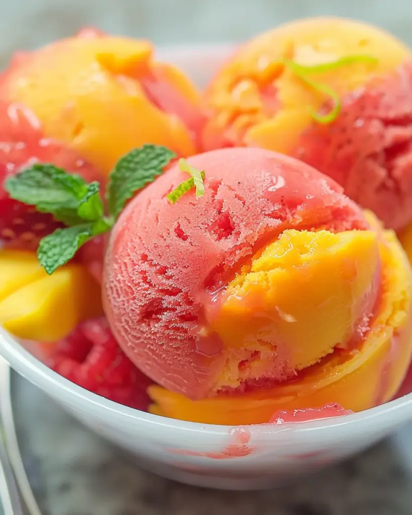 Mango Strawberry Sorbet