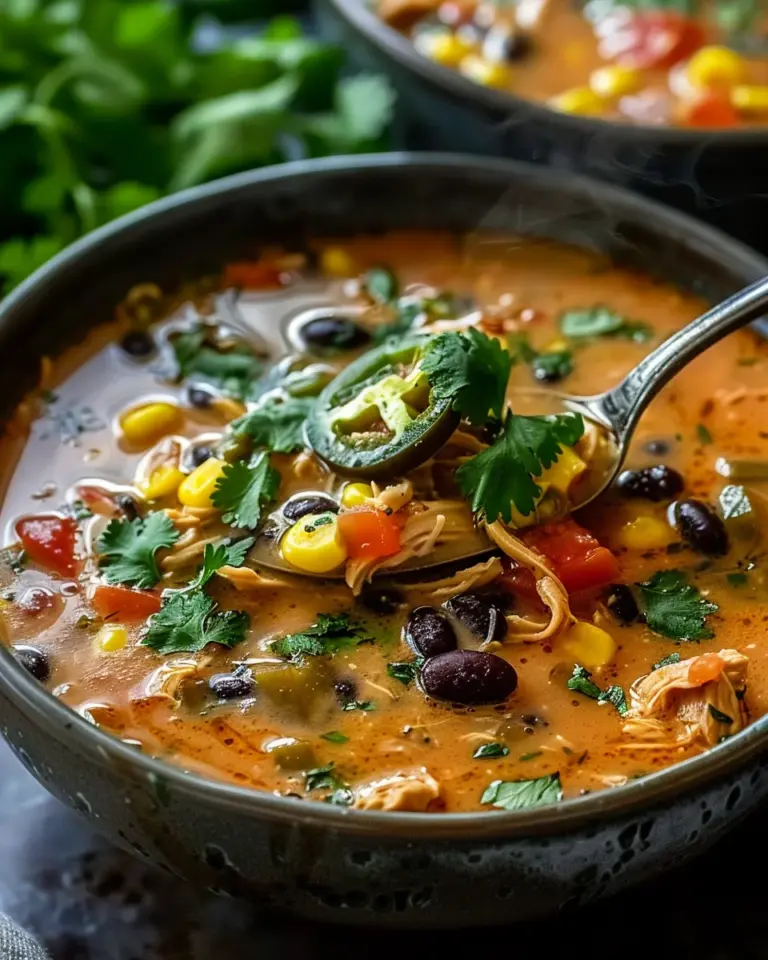 Chicken Poblano and Black Bean Soup