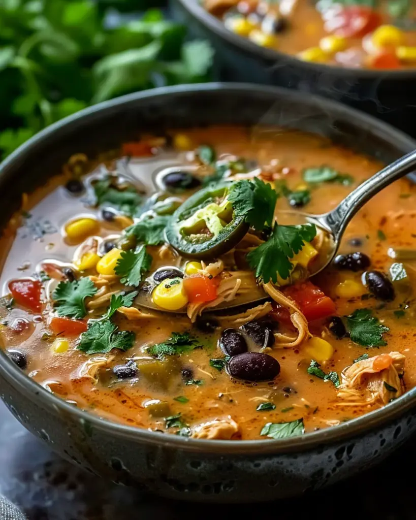 Chicken Poblano and Black Bean Soup