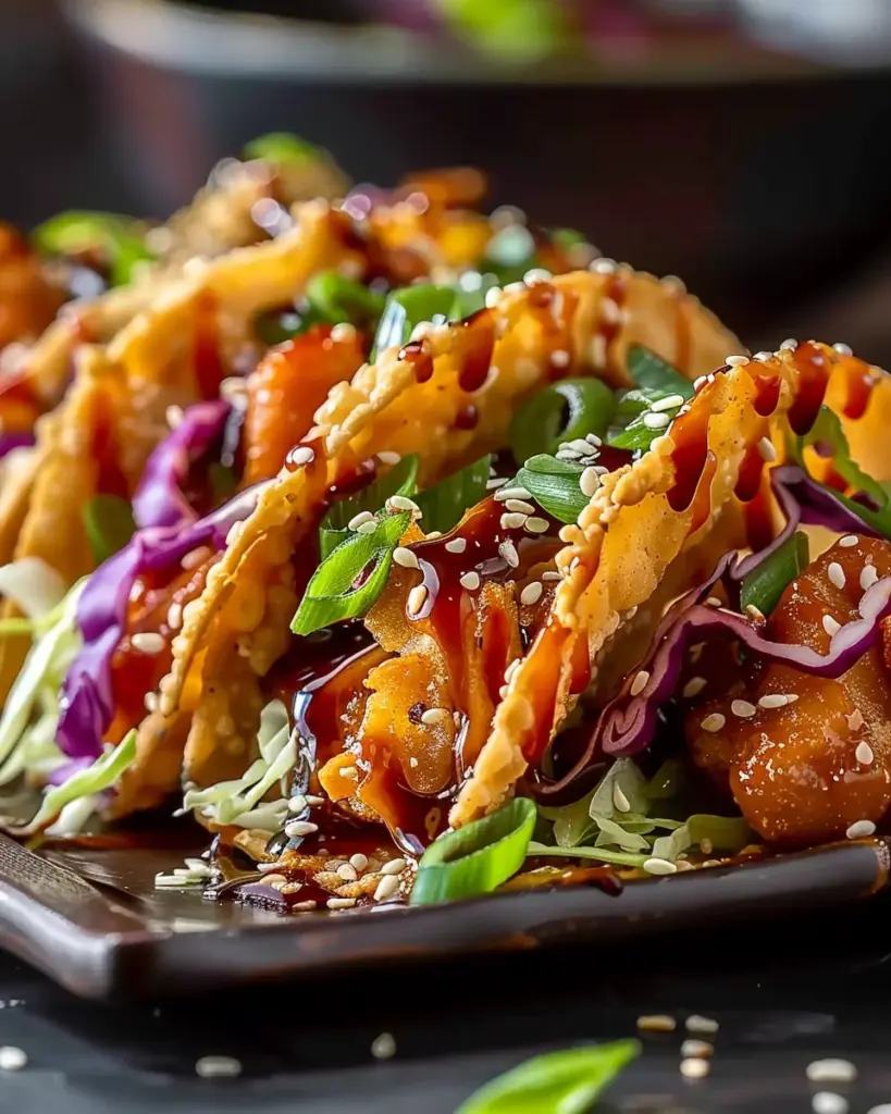 Crispy Chicken Wonton Tacos Recipe with Perfect Teriyaki Glaze