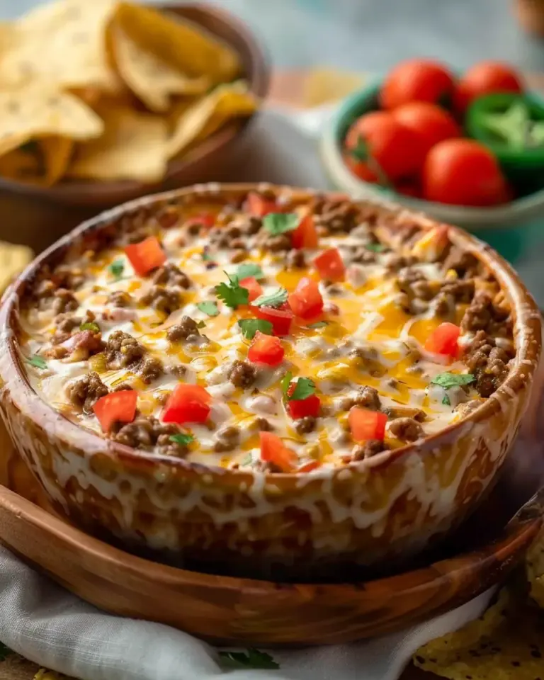 Spicy Rotel Dip with Ground Beef