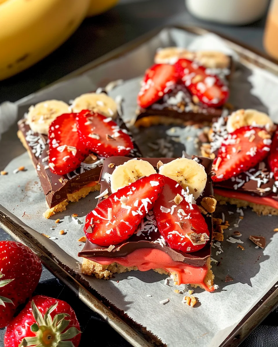 4-ingredient Strawberry Banana Bark
