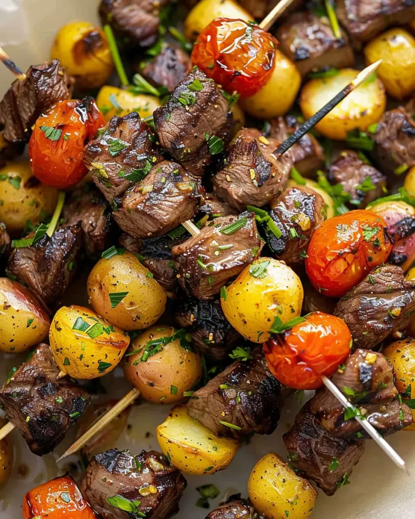 Rosemary Garlic Steak Kebabs