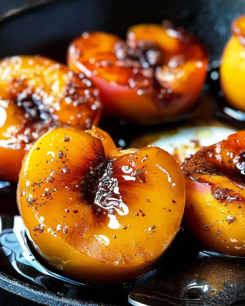Pan fried peaches