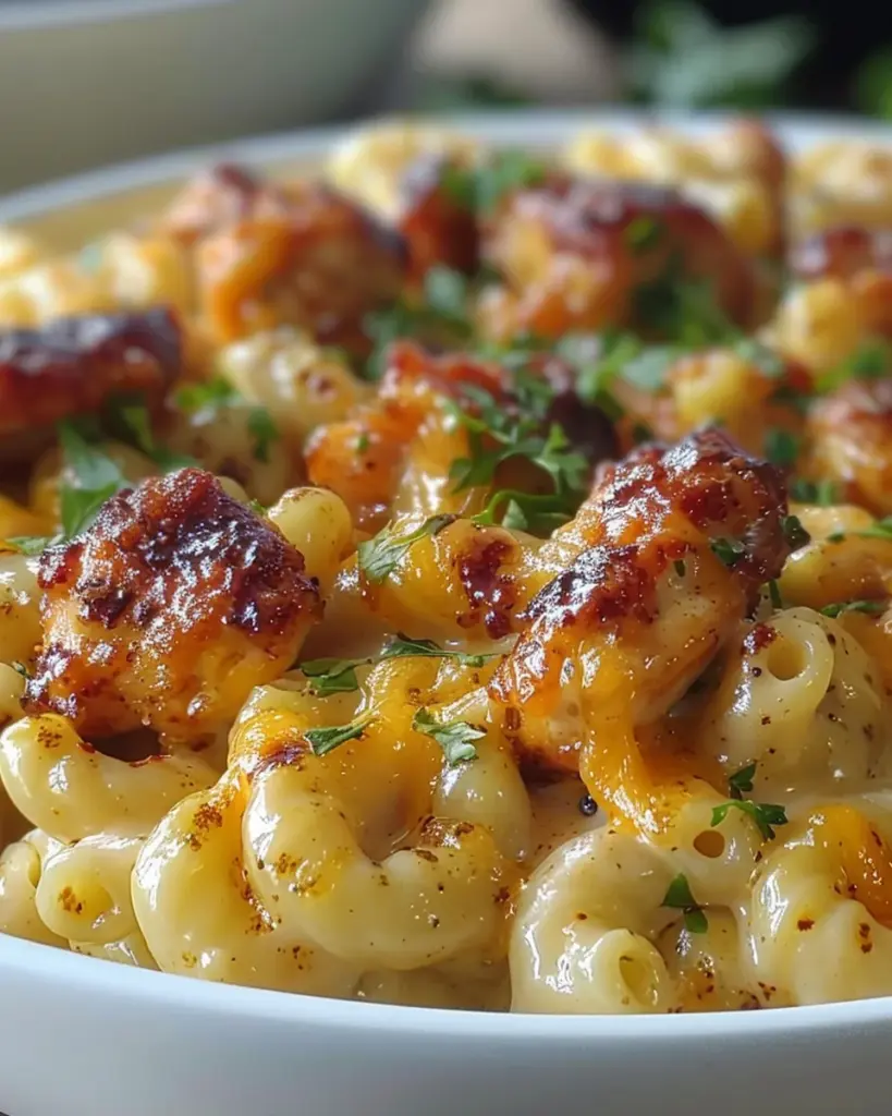Honey Garlic Butter Chicken Mac and Cheese